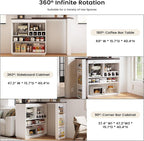 ModernMate Bar Cabinet with Storage 360° Rotating Home Bar Table with Power - Image 6
