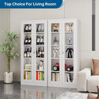 PEUKC Display Cabinet with Glass Doors, 71 Inches Metal Display Case with 4 - Image 8