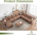150.4" Large Sectional Couches for Living Room, 8 Seater L Shaped Modular - Image 2