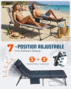 KingCamp Lounge Chair with face Hole, 400LBS Tanning Chairs - Image 6