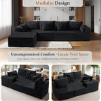 138" Oversized Cloud Sectional Couch, Comfort L Shaped Boneless Couch - Image 4
