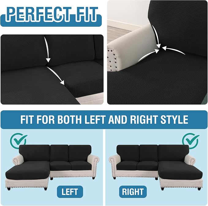 H.VERSAILTEX 2025 New Sectional Couch Covers 6 Pieces Stretch Sofa Covers - Image 5