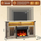 WLIVE 3-Sided Glass Electric Fireplace TV Stand - Image 3