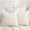 Set of 4 Soft Textured Decorative Throw Pillow Covers 20x20 Inch Cozy Farmhouse by Cozoomy