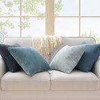 Topfinel BlueGray Throw Pillow Covers 24x24 Inch Set of 4, Soft Accent Corduroy - Image 2