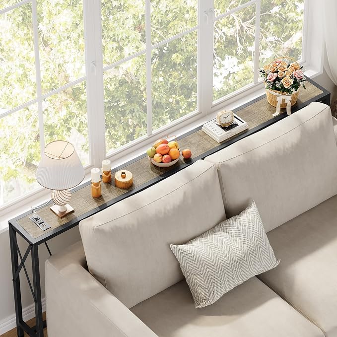 Gewudraw 70" Sofa Tables Narrow Long, Behind Couch Table - Image 4