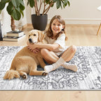 HEBE Hallway Runner Rug 3'x8', Washable Non Slip Kitchen Rug Runner | Soft Boho - Image 5