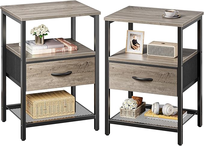 Huuger Nightstand Set of 2, Night Stand by Huuger