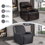 ANARACHON Leather Look Recliner Chair Covers, 4-Pieces Stretch Recliner Cover - Image 6