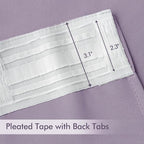 MIULEE Lilac Back Tab Blackout Curtains 52x72 Inches Long 2 Panels Set | Rod - Image 4