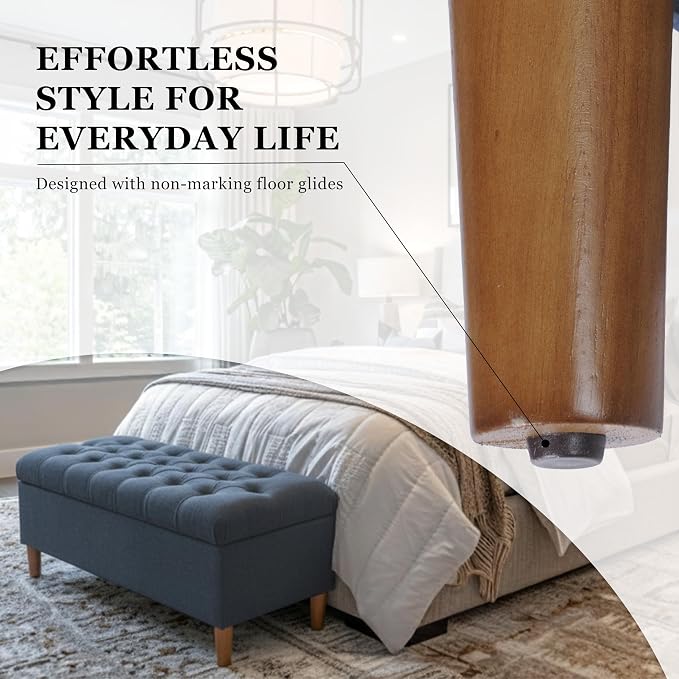 Homepop Home Decor | Tufted Ainsley Button Storage Ottoman Bench - Image 5