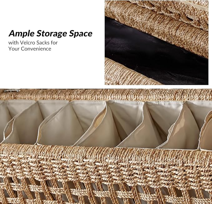 HULALA 56" Rattan Storage Bench - Image 5