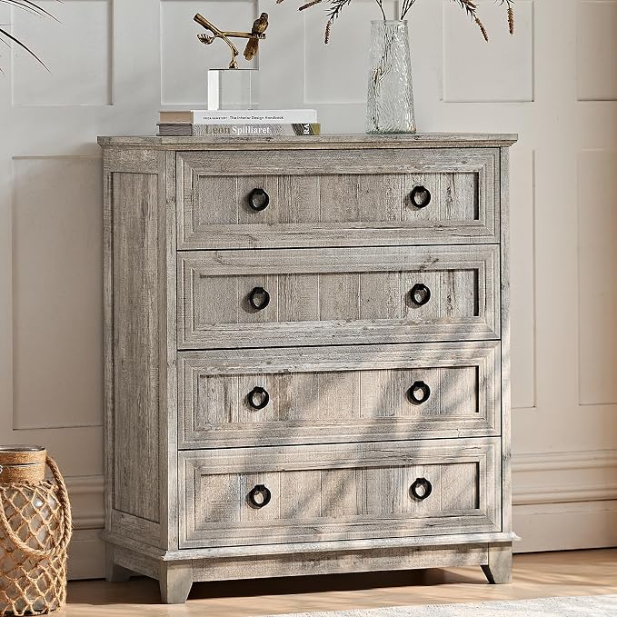 Joaxswe Farmhouse 4 Drawer Dresser - Image 4