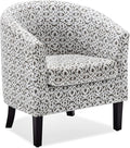 BELLEZE Accent Barrel Chair, Linen Round Chair Club Tub Sofa Corner Chair by BELLEZE
