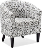 BELLEZE Accent Barrel Chair, Linen Round Chair Club Tub Sofa Corner Chair by BELLEZE