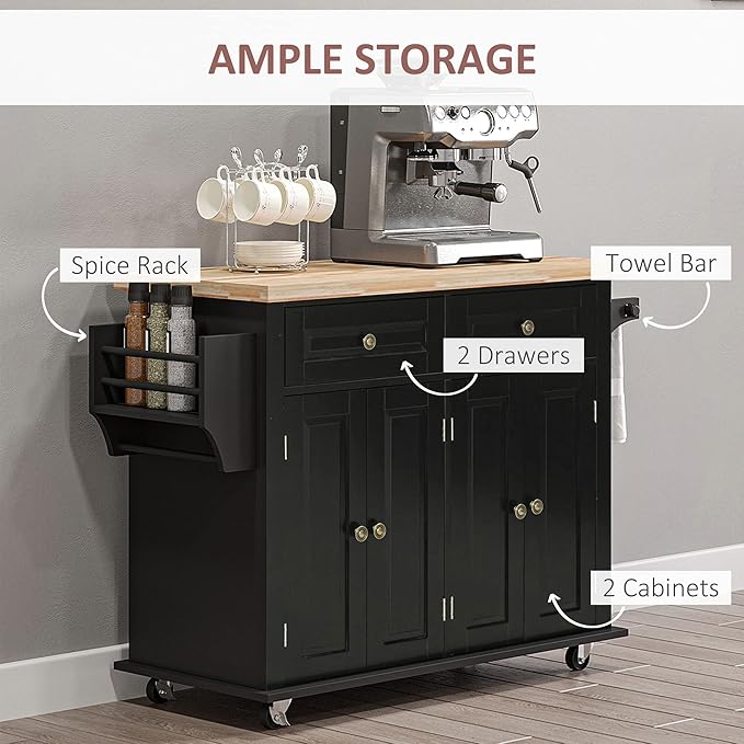 HOMCOM Kitchen Island Cart - Image 5