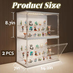 Clear Display Case for Collectibles, 3-Tier Adjustable Figure Display Case - Image 2