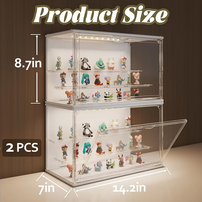 Clear Display Case for Collectibles, 3-Tier Adjustable Figure Display Case - Image 2