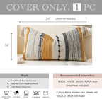 Decorative Lumbar Throw Pillow Cover 14x24 Boho Yellow Mustard Accent Cushion - Image 4