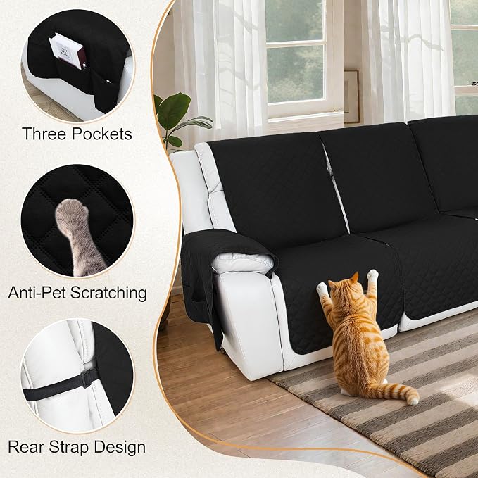 HDCAXKJ 100% Waterproof Reclining Sectional Couch Covers L Shape Recliner Sofa - Image 7