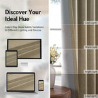 100% Blackout Linen Textured Curtains 80 Inch Long, Plaza Taupe | 100% Blackout - Image 7