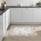 2x3 Washable Entryway Rug: Modern Abstract Indoor Soft Carpet Brown | - Image 4
