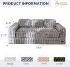 MAXYOYO 3 Seater Sofa for Living Room, Tufted Boneless Couch Bubbled Sofa Couch - Image 2