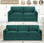 Classic Chenille Sofa Set with 2 Extra Armrest Pillows, Loveseat and 3-Seat - Image 3