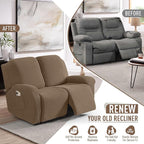 TAOCOCO Recliner Loveseat Slipcover, 6 Pieces Dual Recliner Sofa Covers - Image 4