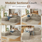 96" Cloud Sectional Couch U-Shaped Chaise - Image 4