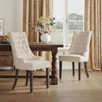 COLAMY Fabric Side Dining Chairs Set of 4, Wingback Upholstered Dining Room - Image 8