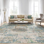 LOONGRUG 7x9 Area Rug Washable Large Neutral Modern Living Room Rugs | Abstract - Image 5