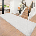 Runner Rug for Bedroom White 3x10ft Fluffy Area Rug Bedside Runner Rug for Kids by JiaoBaba
