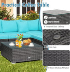 Tangkula 7 Pieces Wicker Patio Furniture Set, All-Weather Outdoor Rattan - Image 6