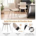 YOUNUOKE Mid-Century Modern Dining Chairs Set of 2, Cream PU Leather - Image 6