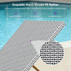 PURPLE LEAF Extra Large Patio Chaise Lounge 2 Pieces French Outdoor Wicker - Image 7