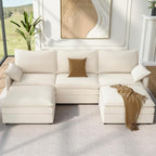 Vesgantti 108" U Shaped Sectional Couch, Comfy Cloud Modular Sectional Sofa by Vesgantti