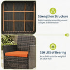 3-Piece Outdoor Furniture Set, PE Rattan Wicker Chairs - Image 5