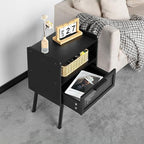 Lerliuo Rattan Nightstands Set of 2, Boho Side Table - Image 7