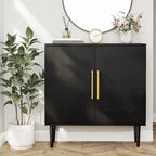 Vrullu Modern Storage Cabinet, Free Standing Buffet Cabinet, Wood Accent - Image 4