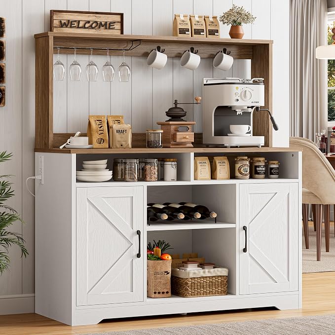 IRONCK 58" Farmhouse Coffee Bar Cabinet - Image 3
