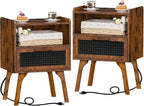 Lerliuo Rattan Nightstands Set of 2 by Lerliuo