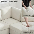 104'' U Shaped Modular Sofa, Sectional Couches - Image 4