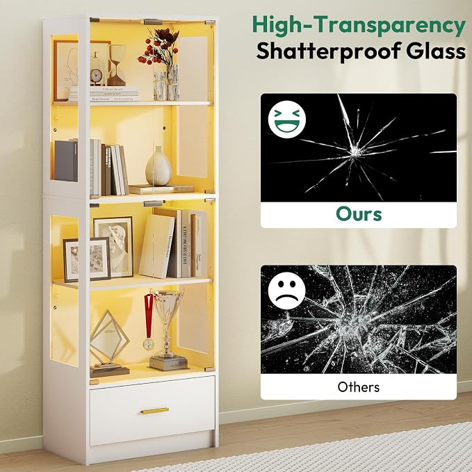 Lamtor 67-inch Glass Display Cabinet – Curio Cabinet - Image 5