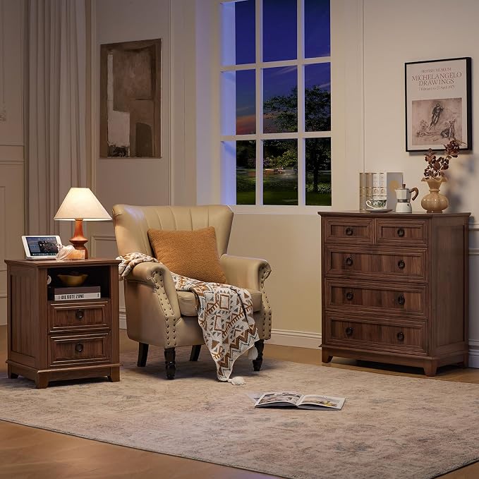Joaxswe Farmhouse 5 Drawer Dresser - Image 8