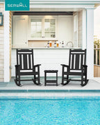 SERWALL Oversized Rocking Chair, HDPE Outdoor Rocking Chairs Set of 4, Patio - Image 2