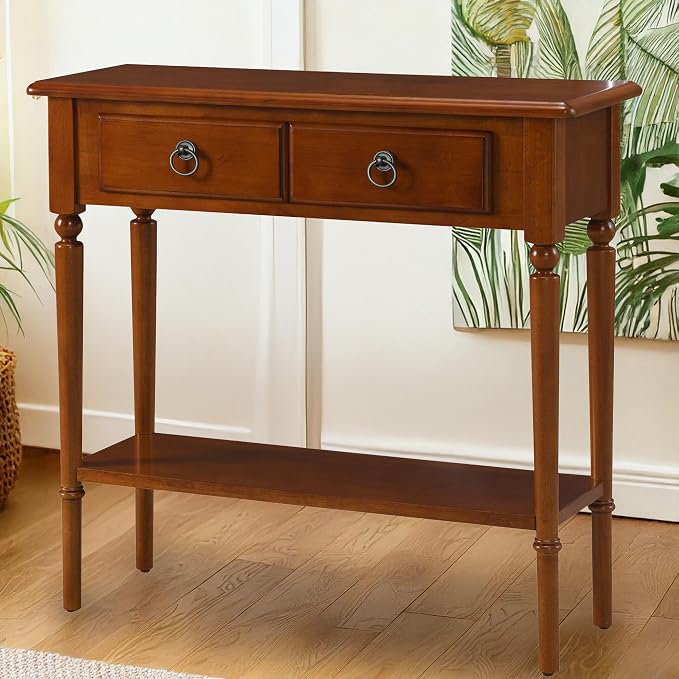 Leick Home Coastal Console Table, Solid Wood, - Image 8