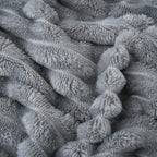 Grey Fleece Throw Blanket 90”×90” - Image 5