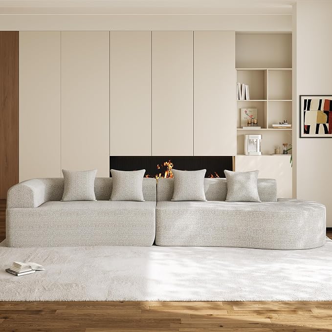 147" Oversized Sectional Sofa for Living Room, Modern Luxury Plush Chenille - Image 3