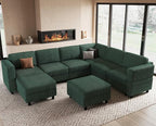 Belffin 114.2" 8 Seats Modular Sectional Sofa U Shaped Couch by Belffin